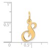 Black Bow Jewelry 14k Yellow Gold Ella Collection Small Fancy Script Initial Pendant A-W - 4 of 4