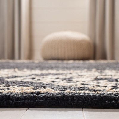 Hand-Knotted Easy Care Black Jute 5' x 8' Area Rug