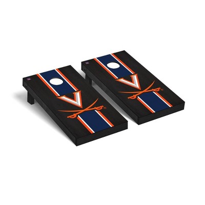 NCAA Virginia Cavaliers Premium Cornhole Board Onyx Stained Stripe Version