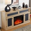 Kumasinova Embossed Pattern TV Stands with 23"Fireplace Insert,Media Dresser with 2 Doors&2 Drawers,Versatile TV Console for Living Room - 2 of 4