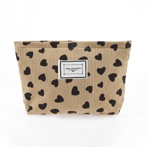 Unique Bargains Women Durable Drawstring Heart Cosmetic Bag 1 Pc - 1 of 3