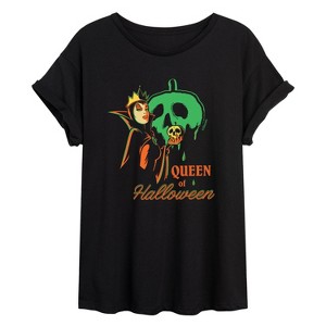 Women's - Disney Villains - Queen of Halloween Oversized Graphic T-Shirt - 1 of 4