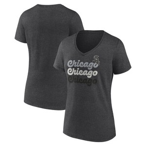 MLB Chicago White Sox Women's Gray Short Sleeve V-Neck T-Shirt - 1 of 3