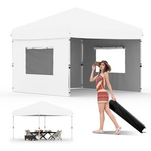 Nasitip 10'x10'Pop Up Canopy Tent with 3 Sidewalls, Waterproof and UV Resistant Outdoor Gazebo - 1 of 4