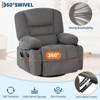 Massage Recliner Chair for Adults, 360¡ã Swivel Rocking Chair with Massage and Heating, Glider Recliner Chairs with Storage and Cup Holder - 3 of 4