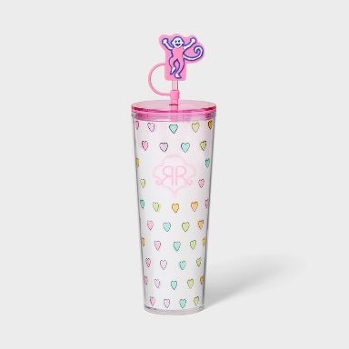 24oz Disco Hearts Wave Tritan Hydration Tumbler White/Pink - Roller Rabbit x Target