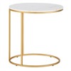 Brass  Side Table with Faux Marble Top - Henn&Hart - 3 of 4