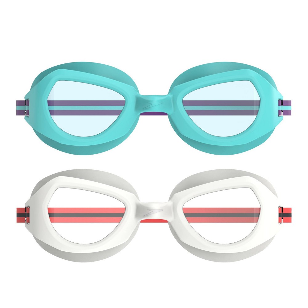 Speedo Jr Sprinter 2pk Swim Goggles - White/Teal