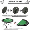 Octagon Poker Table with 8 Stainless Steel Cup Holders, Blackjack Gaming Table with Water-Resistant Cushioned Rail - 4 of 4