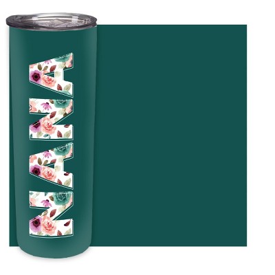 Elanze Designs Nana Floral Dark Teal 20 ounce Stainless Steel Travel Tumbler