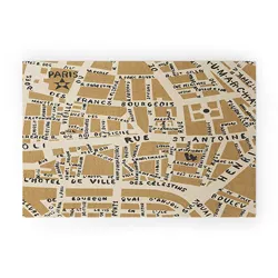 Holli Zollinger PARIS MAP RUSTIC Small Looped Vinyl Welcome Mat - Society6