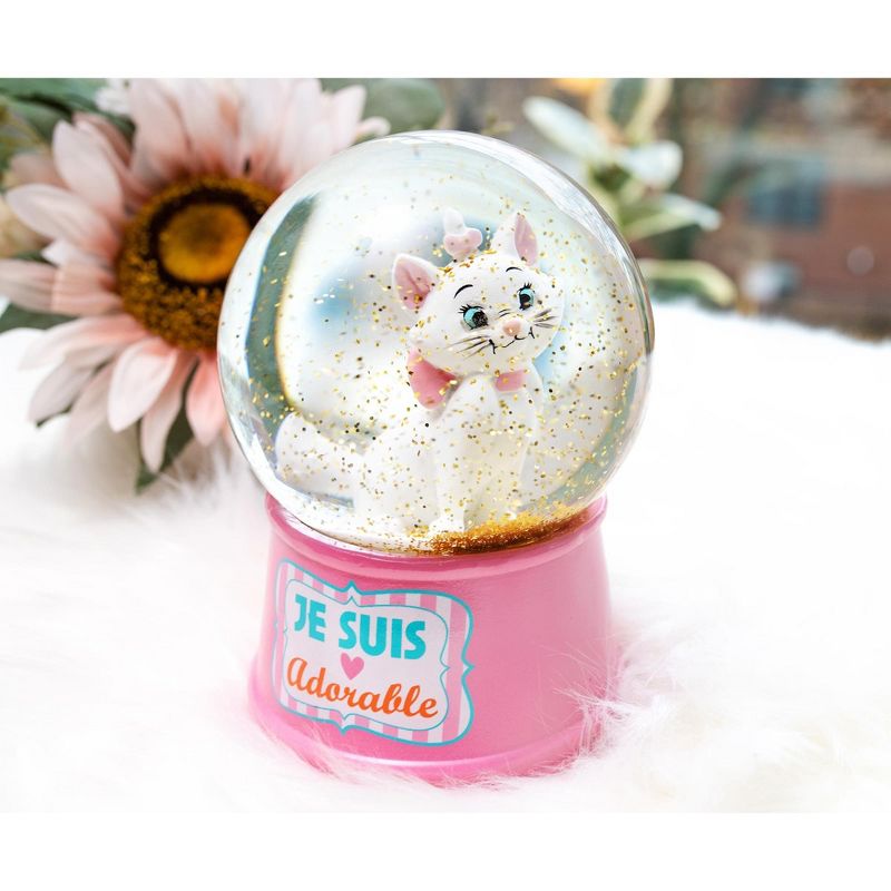 Silver Buffalo Disney Aristocats Marie "Je Suis Adorable" Light-Up Snow Globe | 6 Inches Tall, 4 of 10