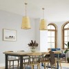 Modern Farmhouse Rattan Pendant Light, Cone Shaped Gold Ceiling Fixture for Dining or Hallway - 4 of 4