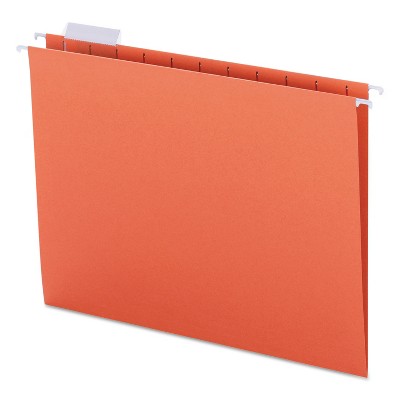 Smead Hanging File Folders 1/5 Tab 11 Point Stock Letter Orange 25/Box 64065