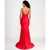 B. DARLIN Womens Satin Ruched Evening Gown Dress, Red, 5/6 - 2 of 2