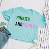 Simply Sage Market Women's Pinkies and Pearls Short Sleeve Relaxed Fit Cropped Tee - 3 of 4