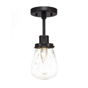Toltec Lighting Meridian 1 - Light Flush Mount in  Dark Granite with 5" Clear Bubble Shade - 1 of 1
