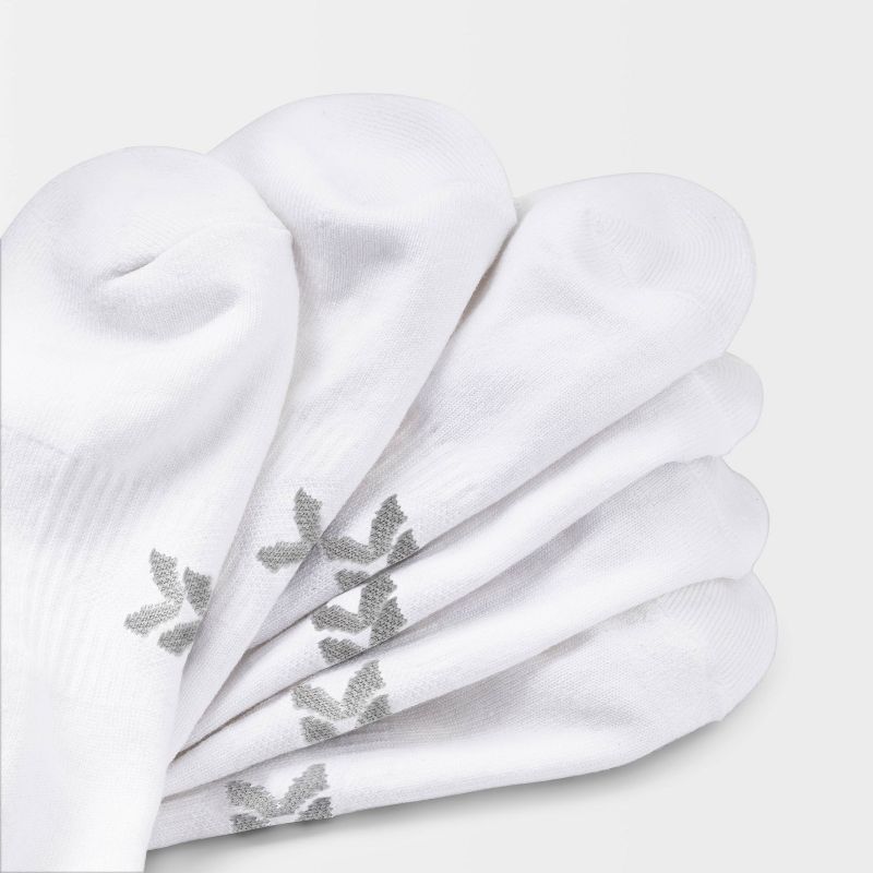 Women&#39;s Extended Size Cushioned 6pk Ankle Athletic Socks - All In Motion&#8482; White 8-12, 4 of 5