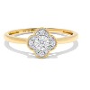 H.J. Namdar 0.11 ct tw Miracle Set Diamond Clover Ring 14K Two Tone Gold Natural Diamonds Size 6 - 2 of 4