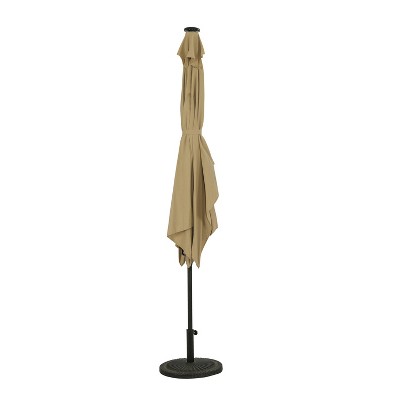 10' x 6.5' Champagne Rectangular Patio Umbrella with LED Lights