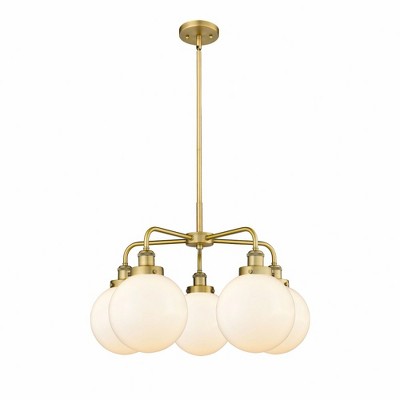 Beacon - 5 Light Stem Hung Chandelier In Art Deco Style-17.38 Inches Tall and 26 Inches Wide