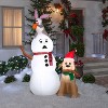 Gemmy Christmas Inflatable Snowman with Bunny and Dog, 6 ft Tall, Multi - 2 of 4