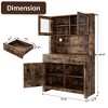 Garvee Kitchen Pantry Cabinet with Microwave Stand, Freestanding Hutch Cabinet with Buffet Cupboard - 2 of 4