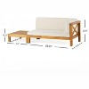 Christopher Knight Home Brava Outdoor Acacia Wood Right Arm Loveseat and Coffee Table Set with Cushion - 3 of 4