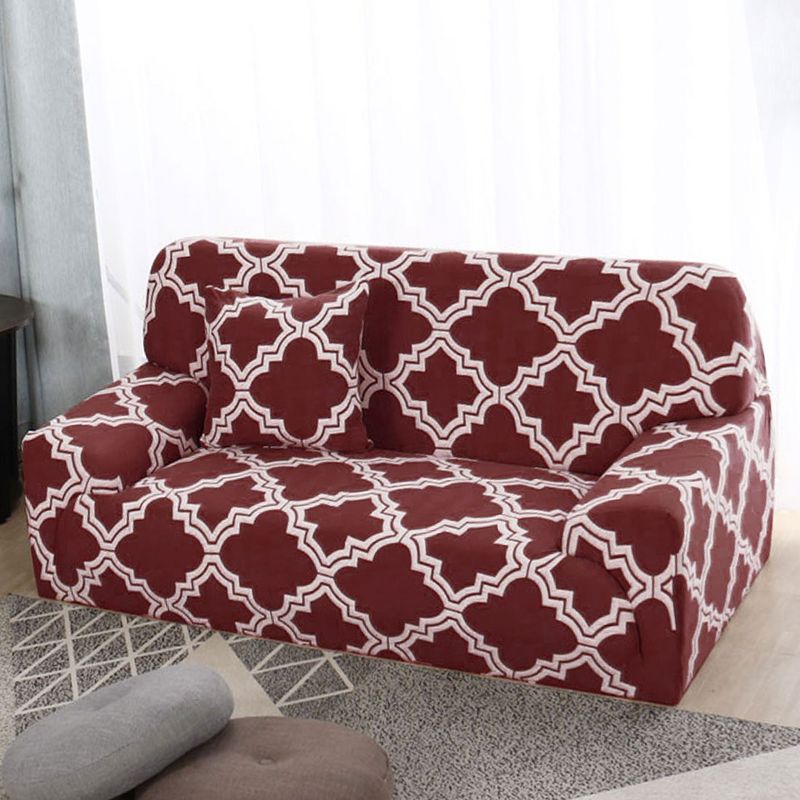 PiccoCasa Polyester Stretch Checkered Pattern Chair Loveseat Sofa Covers 1 Pc, 2 of 4
