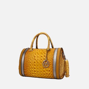 MKF Collection Eleanor Faux Crocodile-Embossed Vegan Leather Women’s Satchel by Mia K - 1 of 4