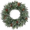 24" Pre-Lit Christmas Wreath with Berries Pinecones Poinsettia Flowers Lighted Artificial Christmas Wreath for Home Indoor Outdoor Decorations - 3 of 4