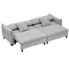 CAVINAS Corduroy Fabric Loveseat Sofa for Bedroom, Convertible Sofa Bed with 2 Throw Pillows, Couches for Living Room - 4 of 4