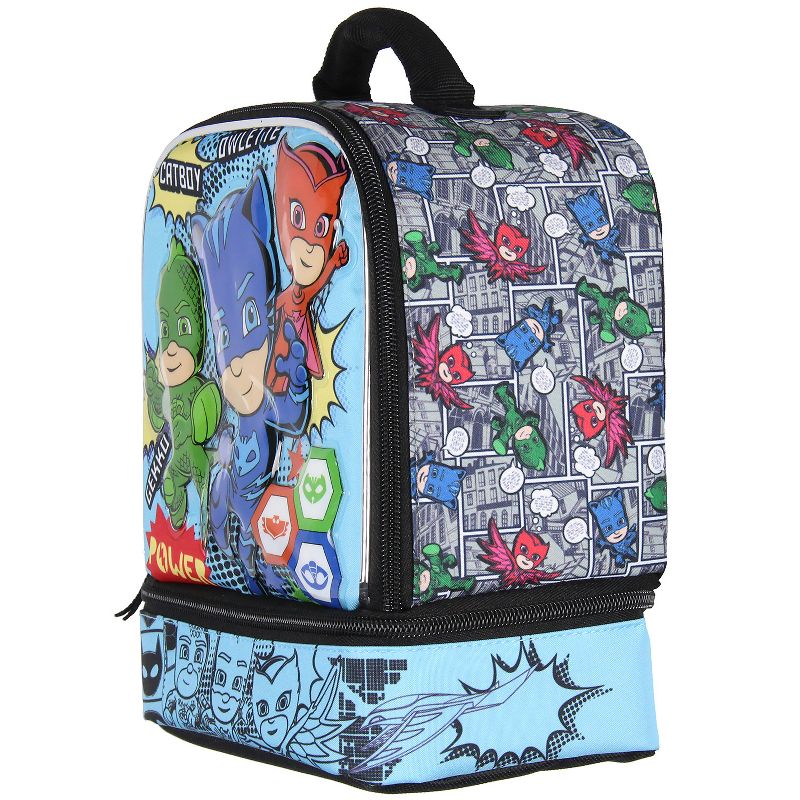 PJ Masks Comic Book 3-D Character Dual Compartment Insulated Lunch Bag Tote Multicoloured, 3 of 8