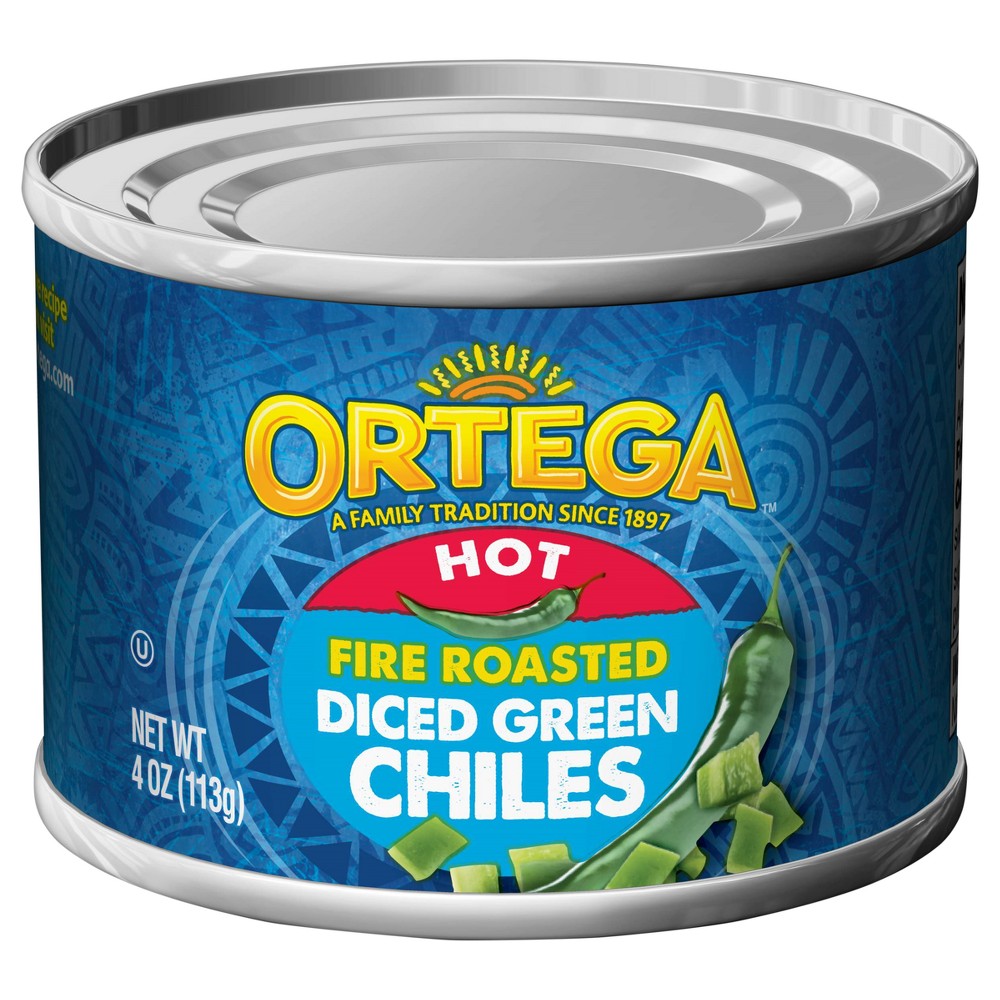 UPC 041501010068 product image for Ortega Hot Diced Green Fire Roasted Chiles 4oz | upcitemdb.com