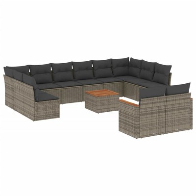 vidaXL Garden Sofa Set Grey