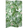 6" Double Sided Palm Leaves Canvas Room Divider Green - Oriental Furniture: Spruce Wood Frame, No Assembly Required - 2 of 4
