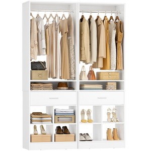 Aheaplus 80'' H Freestanding Closet Organizer with Hanging Rod, Clothes Garment Rack with Drawer and shelves - 1 of 4