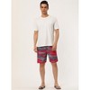 Lars Amadeus Men's Summer Drawstring Waist Contrast Color Printed Swim Shorts - 3 of 4
