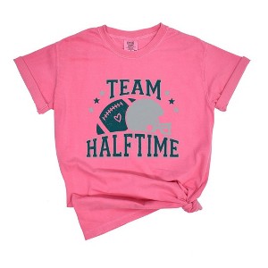 Simply Sage Market Women's Team Halftime Distressed - Green Short Sleeve Garment Dyed Tee - 1 of 4