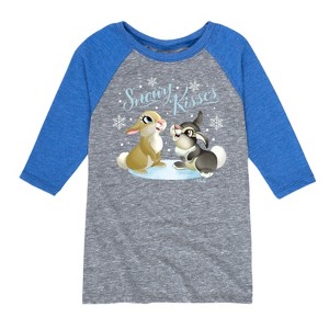 Boys' - Disney - Christmas - Snowy Bunny Kisses Raglan Graphic T-Shirt - 1 of 3