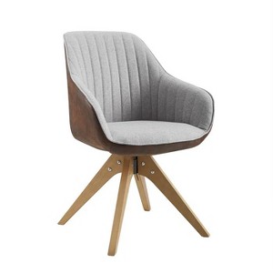 HOMLUX Natural Decor Accent Chair Pyramid Swivel Dining Chair with Beech Wood Legs For Bedroom,Home Office,Kitchen - 1 of 4