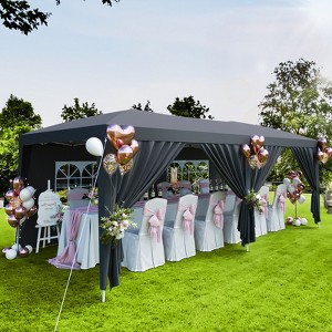 Garvee 10x20 Pop Up Canopy Tent with 6 Removable Sidewalls, Easy Up Outdoor Canopy Tents for Parties with 3 Adjustable Heights, Stakes X18, Ropes X6 - 1 of 4