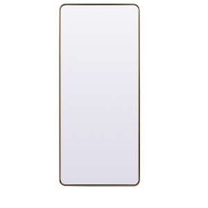 Elegant Lighting Soft Corner Metal Rectangle Full Length Mirror 32x72 Inch in Brass - 1 of 4