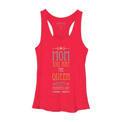 Women's Design By Humans Mother's Day Mom Queen By tmsarts Racerback Tank Top