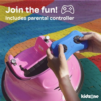 Kidzone Pink 12V Electric Ride-On Bumper Car with LED Lights
