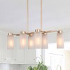 LNC Layla 6-Light 24.5" Modern Medium Linear Chandelier, Matte Gold with  Frosted Striped Glass - 2 of 4