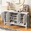 JANSNO 55.1'' Modern Multi Functional Sideboard Buffet Cabinet with 4 Doors, Adjustable Shelves & Hooks - 3 of 4