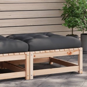 vidaXL Patio Footstool with Cushion Solid Wood Pine - 1 of 4