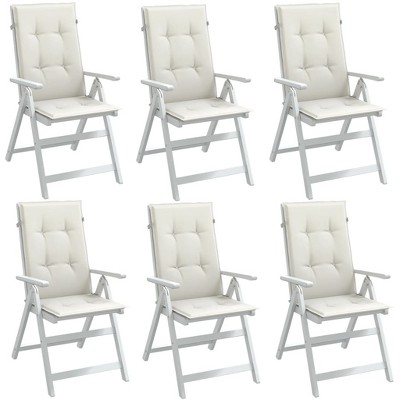 vidaXL Highback Chair Cushions 6 pcs Melange Cream 47.2"x19.7"x1.6" Fabric