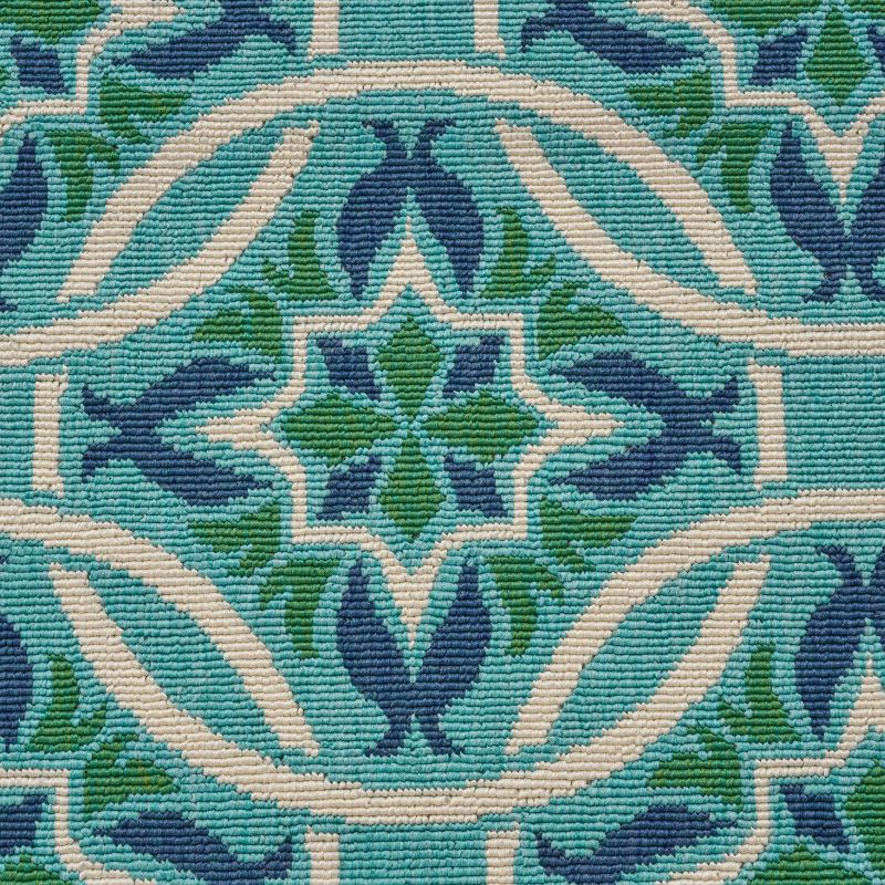 Jada Geometric Outdoor Rug Blue/Green - Christopher Knight Home, 6 of 8